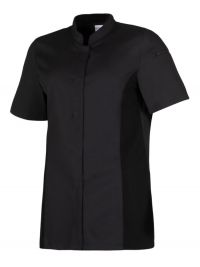 Leiber Kurzarm Kochjacke Schwarz